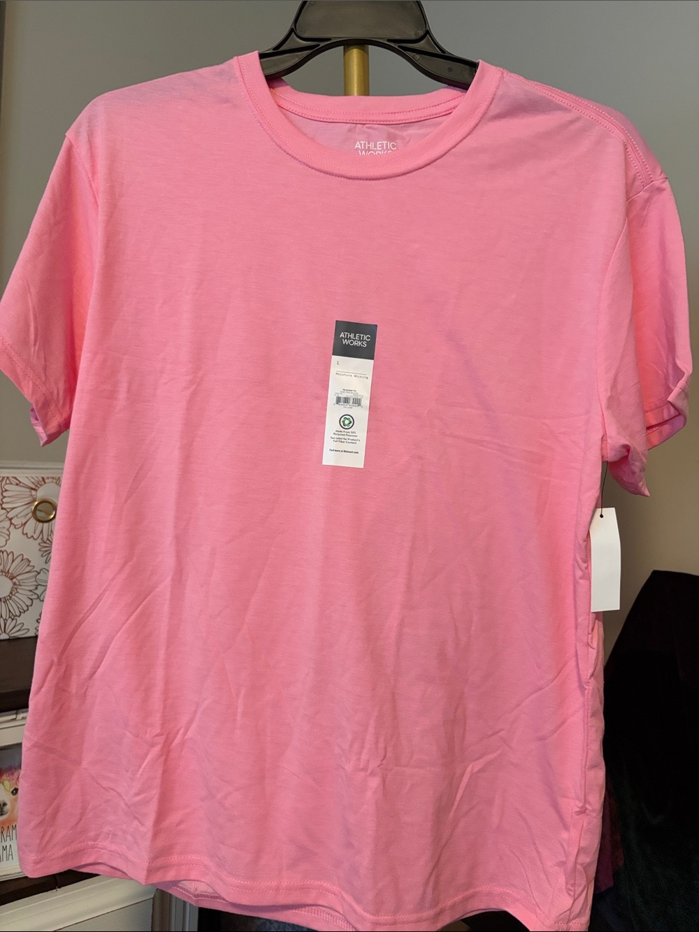 Athletic Works Pink Short Sleeve Crew Neck Tee